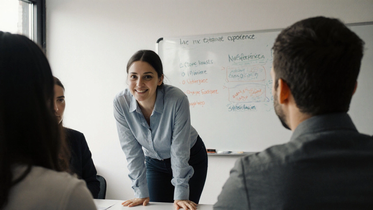 An adult sharing a personal experience about workplace communication during training.