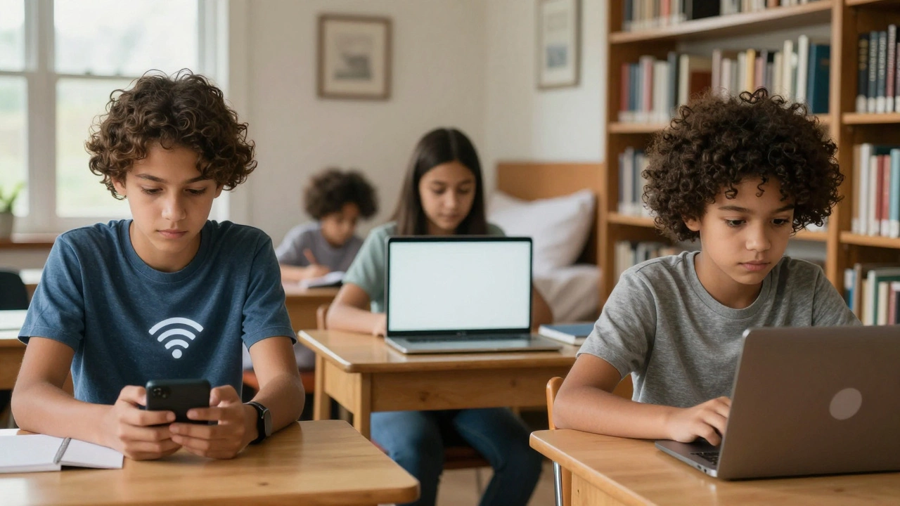 Three students facing different challenges accessing online learning at home.