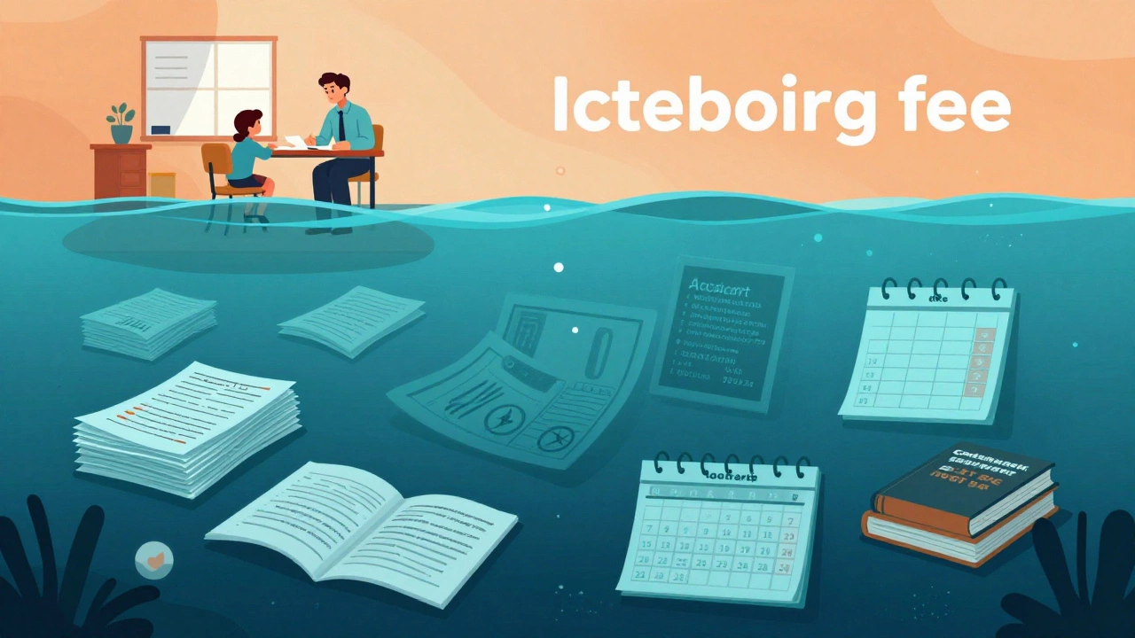 Iceberg graphic showing hidden work behind tutoring hourly rates