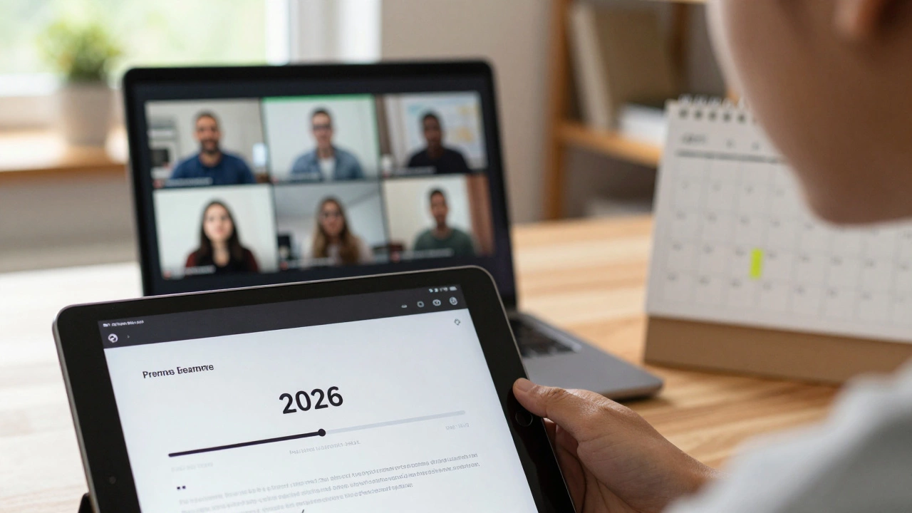 Student workspace showing both recorded lectures and live video sessions on devices
