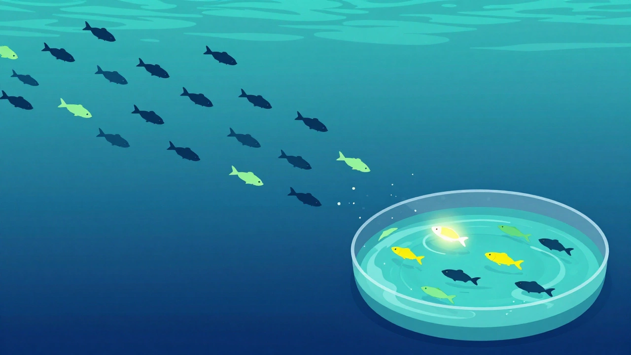 Fish in small pond vs ocean illustrating odds