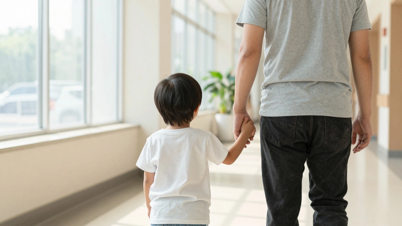 Parent and child receiving supportive care services