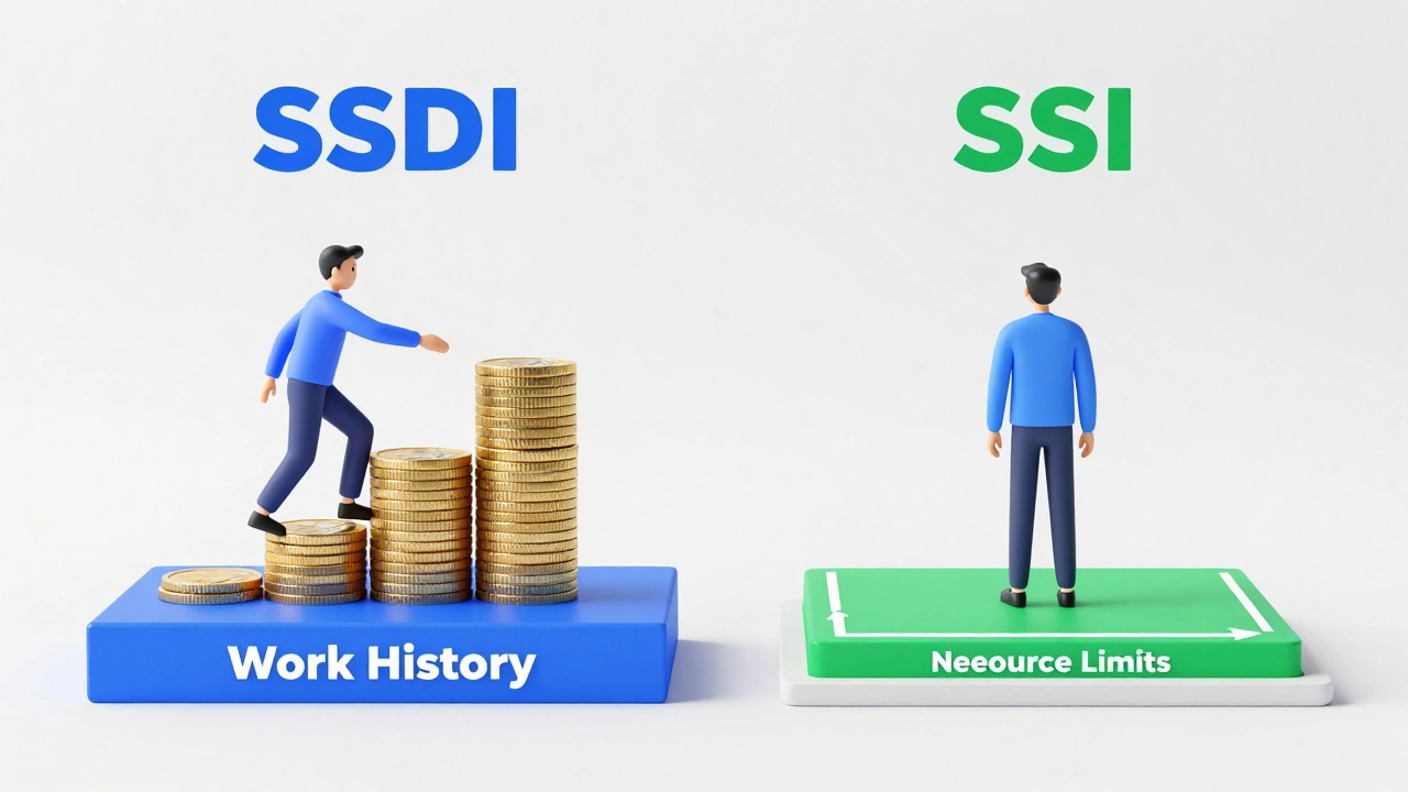 Visual comparison of SSDI and SSI benefit structures