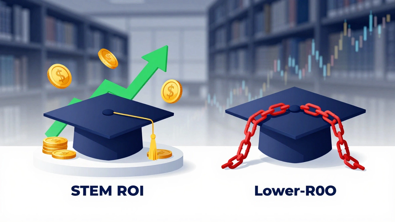 Visual metaphor for master's degree return on investment