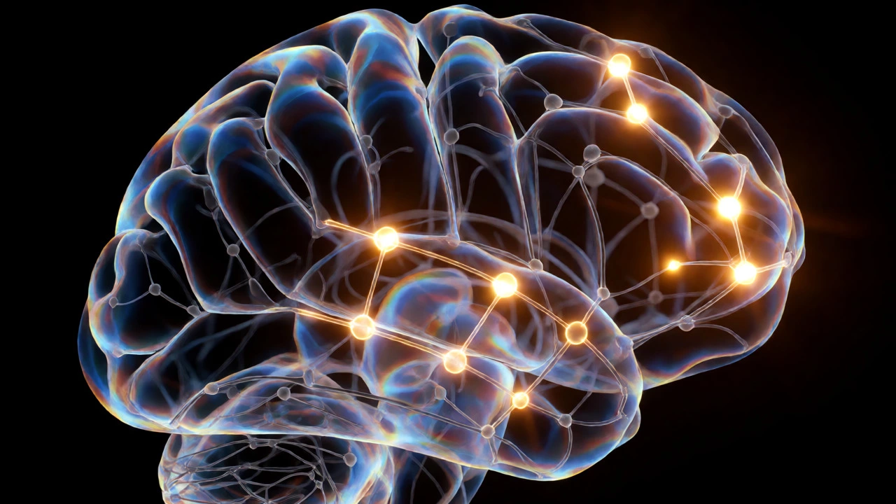 Abstract visualization of strengthened neural pathways via spaced repetition