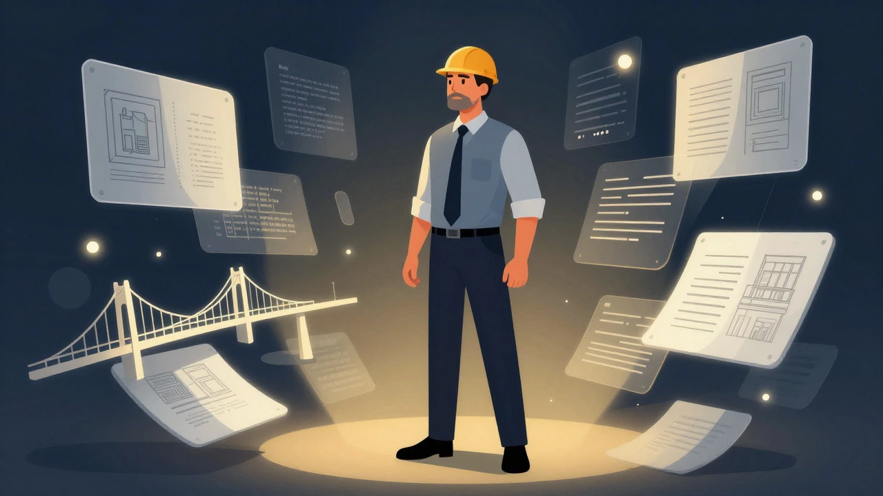Illustration of a professional integrating past experiences with new concepts