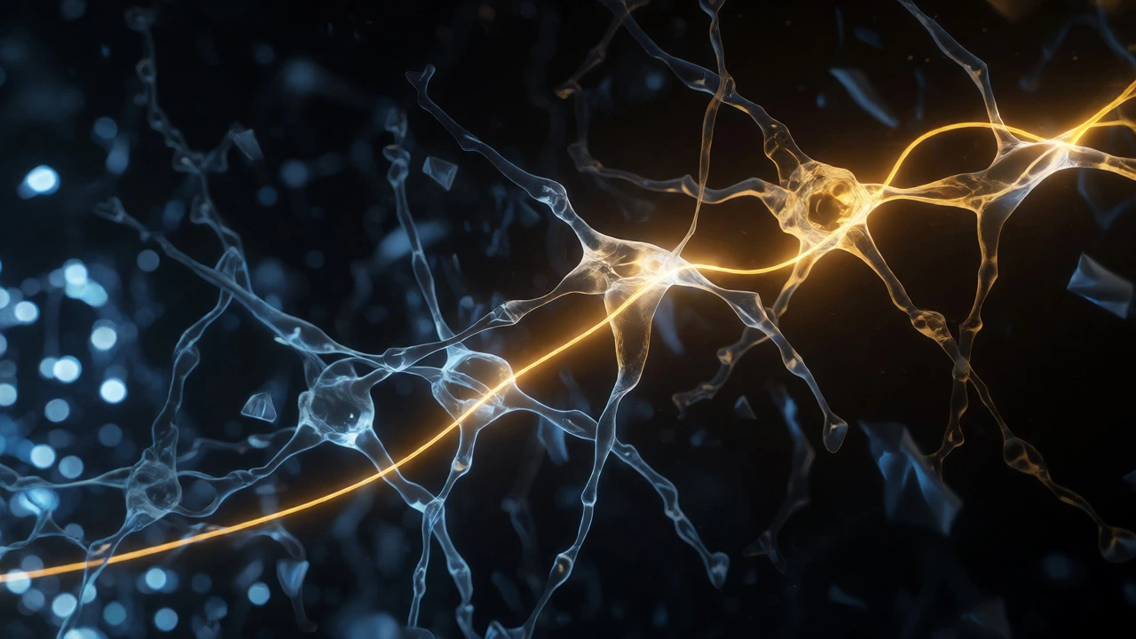Glowing neural pathways illustrating spaced repetition beating the forgetting curve