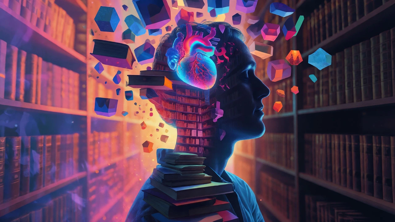 Silhouette filled with vivid mental images representing dual coding and visualization