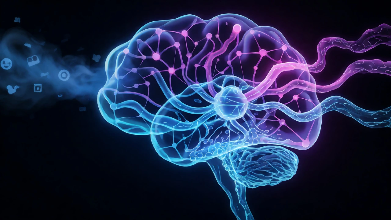 Abstract visualization of neural pathways strengthening through active recall techniques.