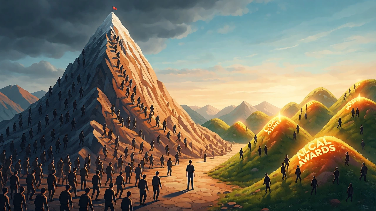 Metaphorical landscape showing large vs small scholarship opportunities